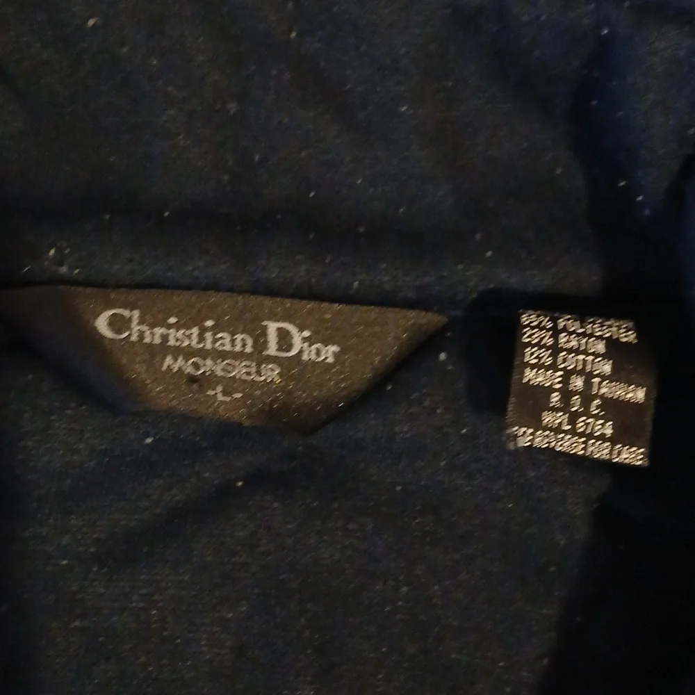 Vintage 80s  Christian Dior Monsieur Men's Black and White Jacket Large